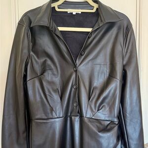 Heartloom Charlize faux Black leather dress Size Large